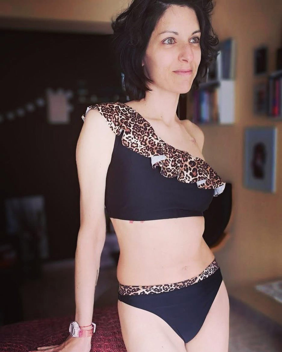 Customer wearing swimwear