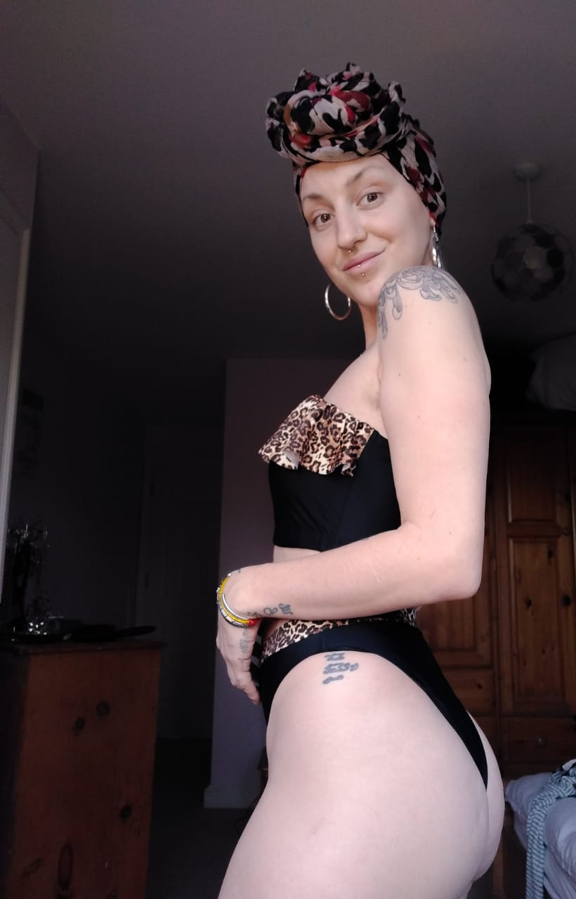 Customer wearing swimwear